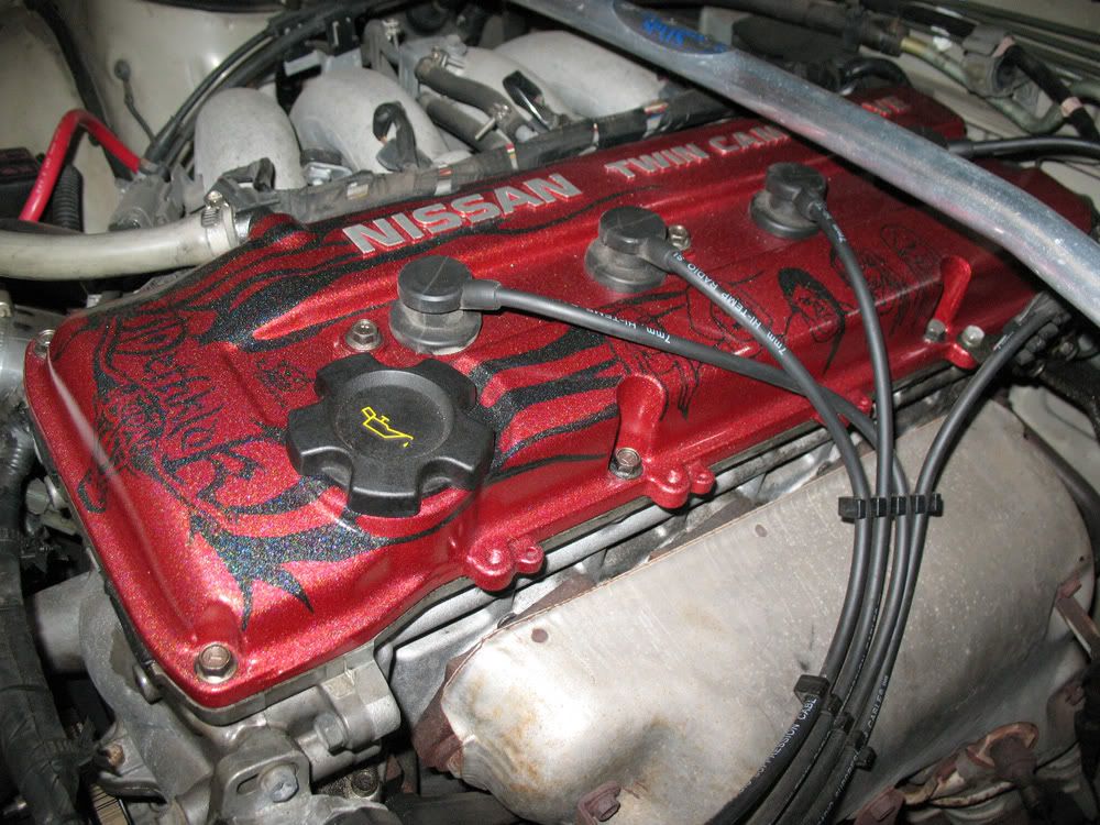 KA24de custom painted "Dethklok" valve cover F/S Nissan Forum Nissan Forums